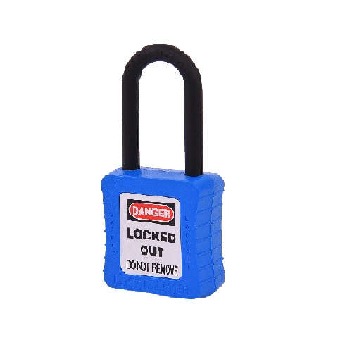Supplier of Lockout Electrical Padlock with Nylon Shackle Blue Color in UAE