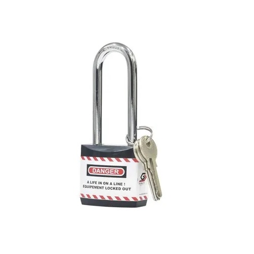Supplier of Lockout Jacket Padlock with Long Shackle Black Color in UAE