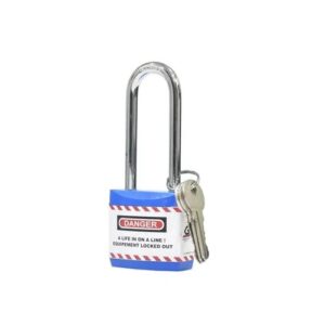 Supplier of Lockout Jacket Padlock with Long Shackle Blue Color in UAE