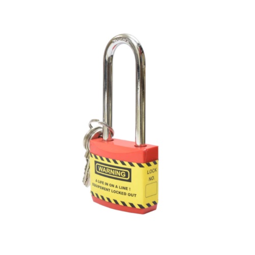 Supplier of Lockout Jacket Padlock with Long Shackle Red Color in UAE