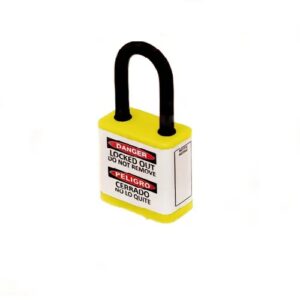 Supplier of Lockout Jacket Padlock with Regular Shackle Yellow Color in UAE